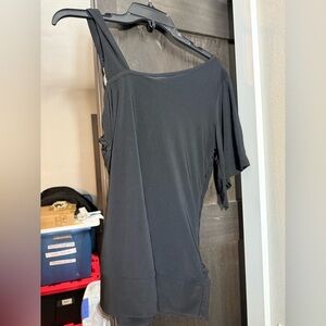 Fashion Bug One Shoulder Black Shirt - Size Small.